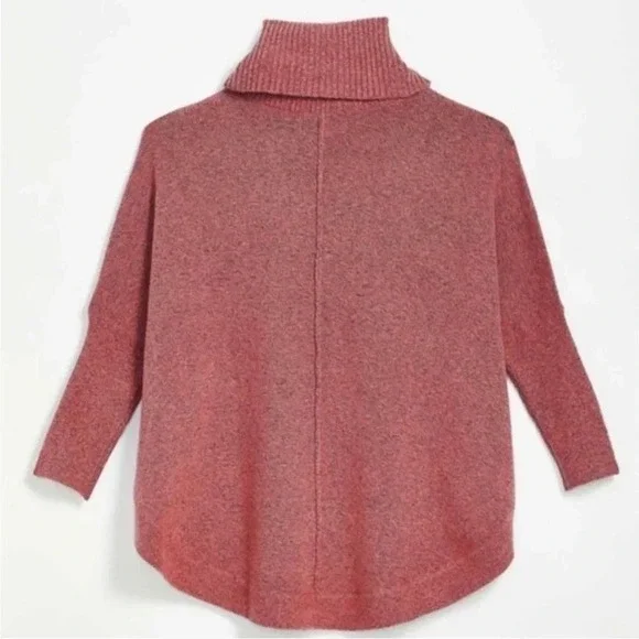 LOFT Shirttail Cowlneck Poncho Sweater Size Medium - Picture 6 of 7